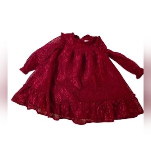 Wonder Nation Lace Girls Dress Red Holiday Christmas